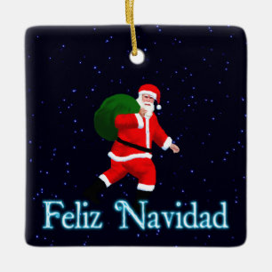 Adorno De Cerámica Feliz Navidad - Santa Claus