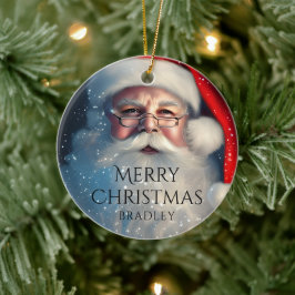 Adorno De Cerámica Feliz Navidad Santa Festividad de Invierno