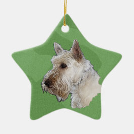 Adorno De Cerámica Feliz Navidad Scottish Terrier (Wheaten)