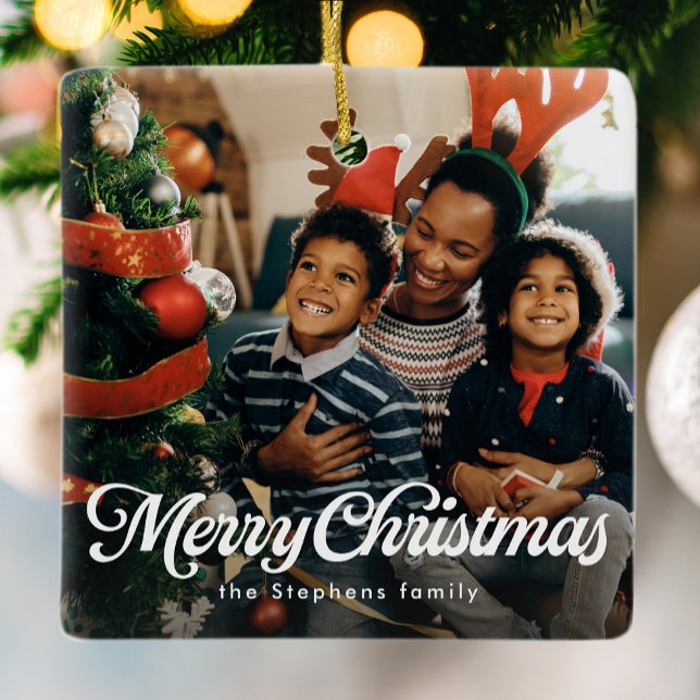 Adorno De Cerámica Feliz Navidad simple, simple, clásica, vacaciones  (Subido por el creador)