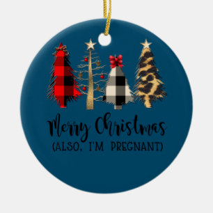 Adorno De Cerámica Feliz Navidad También estoy embarazada Announ