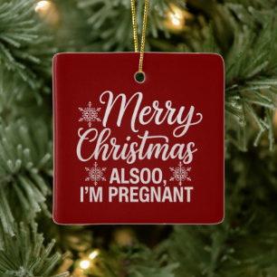 Adorno De Cerámica Feliz Navidad También Estoy Embarazada Anuncio De 