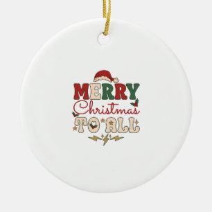 Adorno De Cerámica Feliz Navidad Todo Sombrero de Santa Relámpagos Es