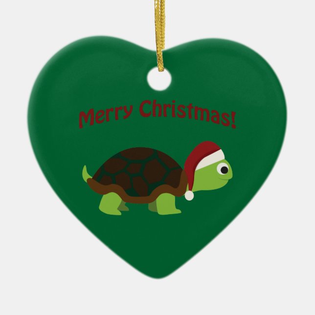 Adorno De Cerámica Feliz Navidad! Tortuga (Frente)