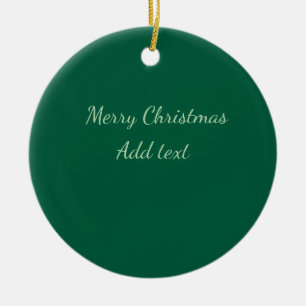 Adorno De Cerámica Feliz Navidad verde plano fondo solo vacaciones
