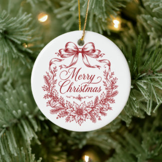 Adorno De Cerámica Feliz Navidad Vintage Personalizado