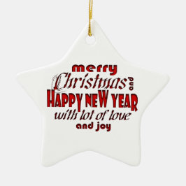 Adorno De Cerámica Feliz Navidad y Feliz Año Nuevo