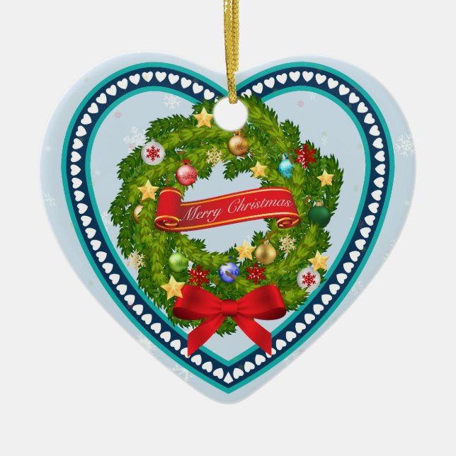 Adorno De Cerámica ¡Feliz Navidad y feliz año nuevo! (Frente)