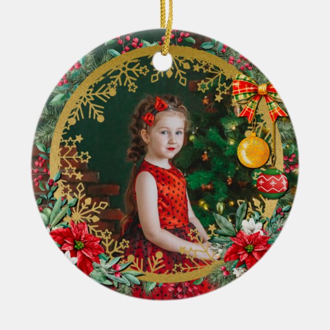 Adorno De Cerámica Feliz Navidad y Feliz Año Nuevo por amor (Frente)