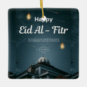 Adorno De Cerámica Feliz noche de la linterna de la mezquita de Eid A