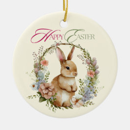 Adorno De Cerámica Feliz Pascua