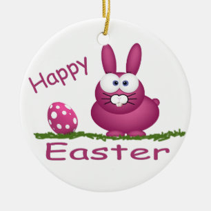 Adorno De Cerámica Feliz Pascua