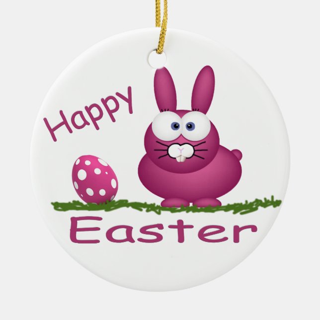 Adorno De Cerámica Feliz Pascua (Frente)