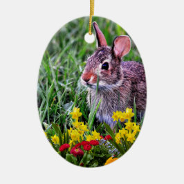 Adorno De Cerámica Feliz Pascua Personalizado de Dos Caras 