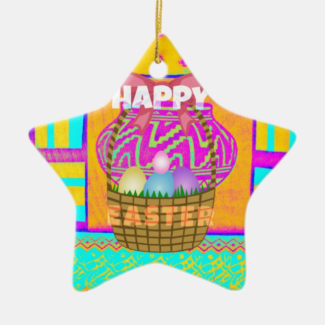 Adorno De Cerámica Feliz Pascua. Sigue siendo bendecida como siempre (Frente)