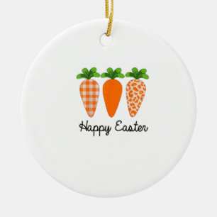 Adorno De Cerámica Feliz Pascua Zanahoria Divertida Camiseta de Pascu