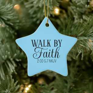 Adorno De Cerámica Feliz Paseo de Estrella de Navidad por Faith Baby 