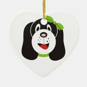 Adorno De Cerámica Feliz personalizado de cachorros