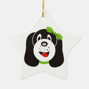 Adorno De Cerámica Feliz personalizado de cachorros