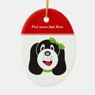 Adorno De Cerámica Feliz personalizado de cachorros