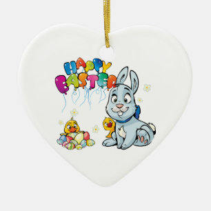 Adorno De Cerámica Feliz Personalizado de Pascua