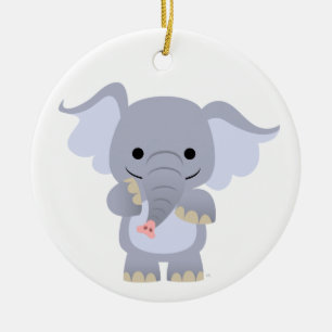 Adorno De Cerámica Feliz Personalizado Elephant Ornament