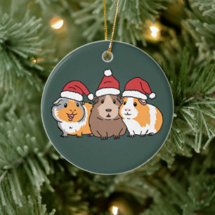 Adorno De Cerámica Feliz Pigmas Cuy Navidad Amante de los Animales