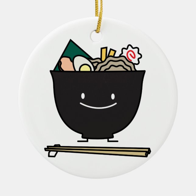 Adorno De Cerámica Feliz Ramen Bowl (Frente)