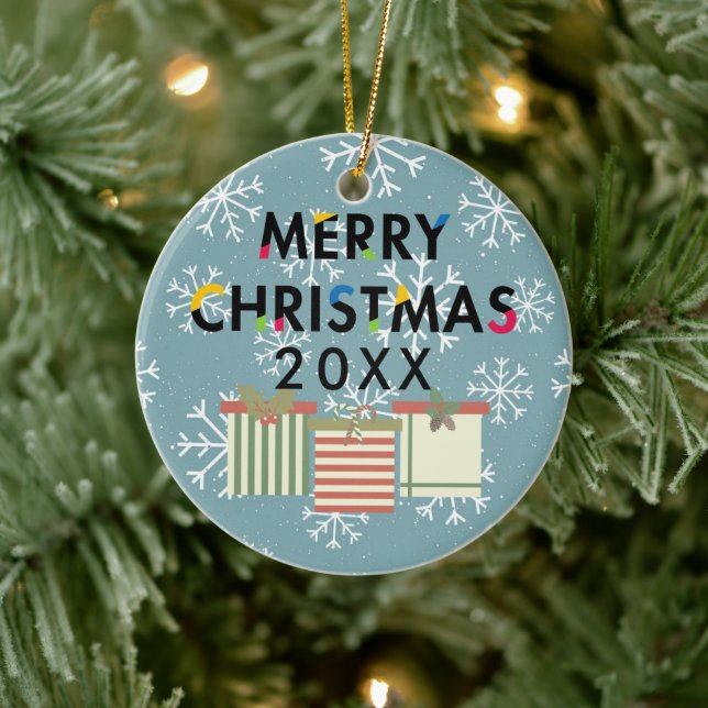 Adorno De Cerámica Feliz regalo de Navidad Cajas de Navidad Wreath (Árbol)