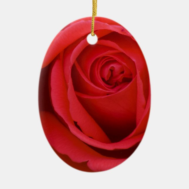 Adorno De Cerámica Feliz rosa rojo precioso (Frente)