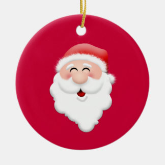 Adorno De Cerámica Feliz Santa Claus Face