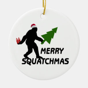 Adorno De Cerámica Feliz Squatchmas