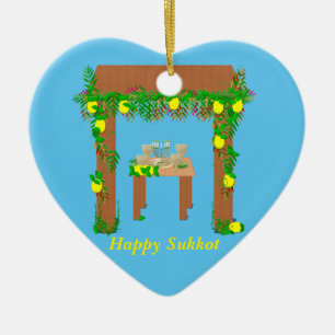 Adorno De Cerámica Feliz Sukkot, personalizado