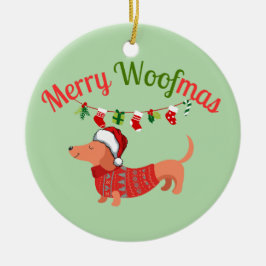 Adorno De Cerámica Feliz WOOFmas