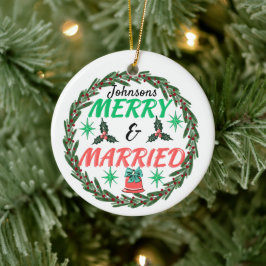 Adorno De Cerámica Feliz y matrimonio personalizado