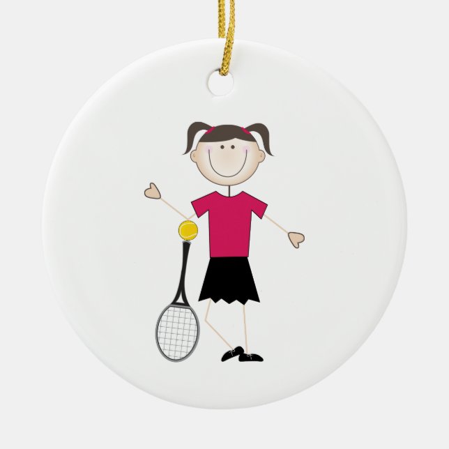 Adorno De Cerámica Female Tennis Player (Frente)