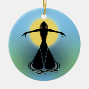 Adorno De Cerámica Femenina en flor