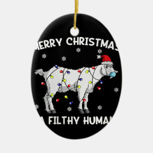Adorno De Cerámica Femeninas Feliz Navidad Cabra Face Mask Goat Santa