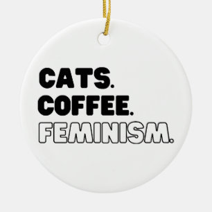 Adorno De Cerámica Feminismo en el café de los gatos