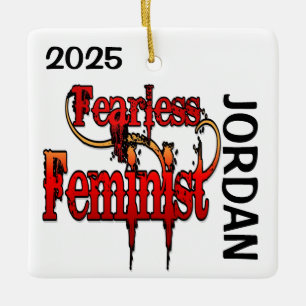 Adorno De Cerámica Feminista sin miedo personalizado