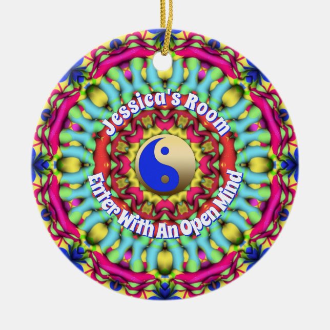 Adorno De Cerámica Feng Shui Yin Yang Mandala Room Hanging Ornament (Frente)