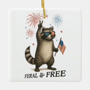Adorno De Cerámica Feral Pero Fuegos Artificiales Gratuitos Feral Rac