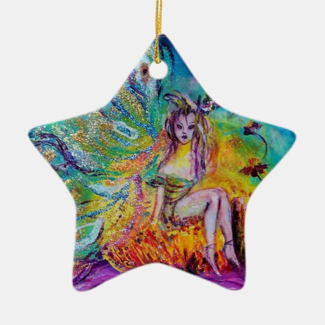 Adorno De Cerámica FERIA EN LA NOCHE VIBRANTE Gema AZUL SAFIRE (Frente)