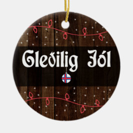 Adorno De Cerámica Feroese Feliz Navidad, Gleðilig jól Estilo Rústico