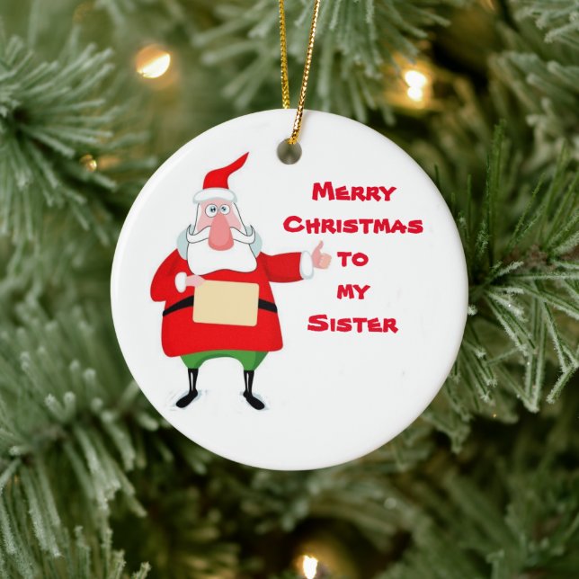 ADORNO DE CERÁMICA ***FEROSAS NAVIDAD A MI HERMANA*** (Árbol)