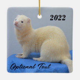 Adorno De Cerámica Ferret Mascota blanco personalizado