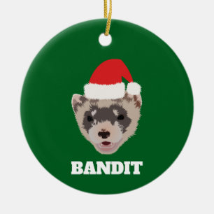 Adorno De Cerámica Ferret Navidades personalizados