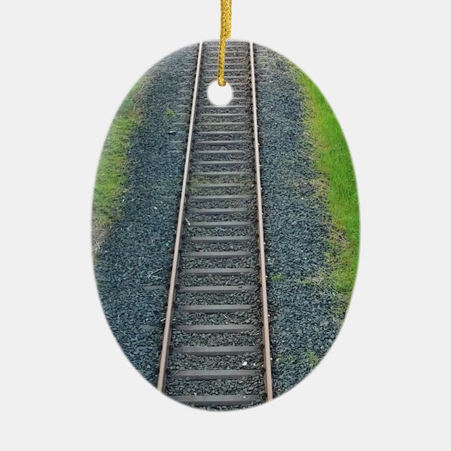 Adorno De Cerámica Ferrocarril ferroviario en la naturaleza, paisaje (Frente)