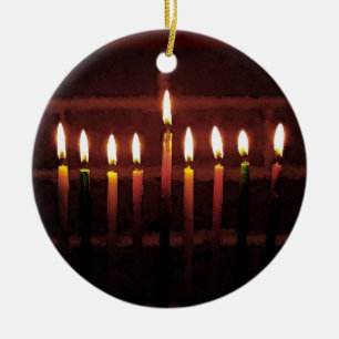 Adorno De Cerámica Festival de la luz Jánuca Menorah