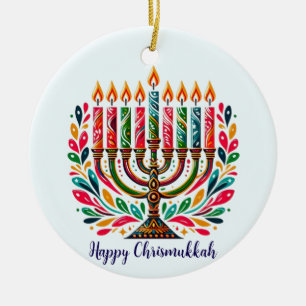 Adorno De Cerámica Festival de Luces de Hanukkah